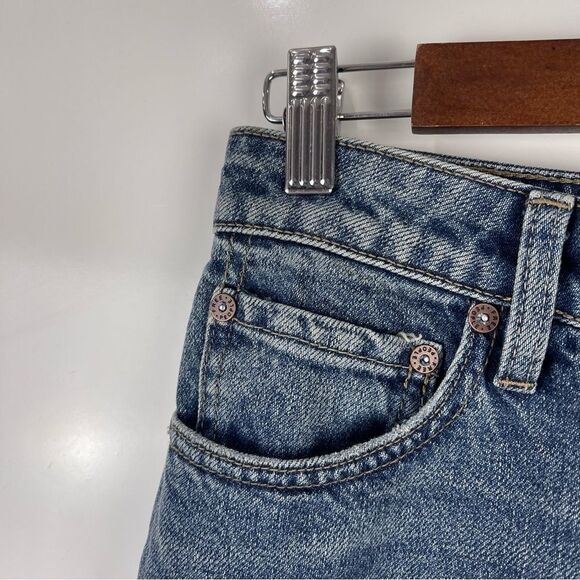 Free People We the Free Exposed Zipper Denim Mini Skirt Women's Size 26 - Picture 2 of 7